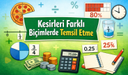Gerçek Yaşam Durumlarına Karşılık Gelen Kesirleri Farklı Biçimlerde Temsil Edebilme