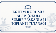 Eğitim Kurumu Alan (Okul) Zümre Başkanları Toplantı Tutanağı
